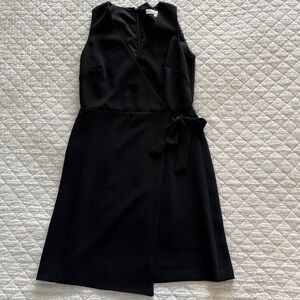 Loft Black Tie Waist Sleeveless Dress